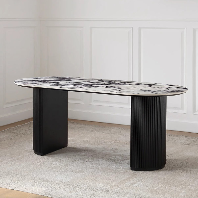 Maylinn Ash Oval Solid Wood Base Dining Table, 31.5" W x 55.12" L