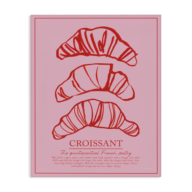 Croissant, déjeuner, pâtisserie, conception par Jenaya Jackson, H 48 po x l 36 po