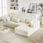 Salon modulaire rembourré en chenille Anmol - L 108 po en forme de L avec 6 coussins, méridienne combinée droite, confort au toucher doux-121361875