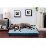 Two-Tone Faux Fur and Suede Deluxe Orthopedic Dog Bed