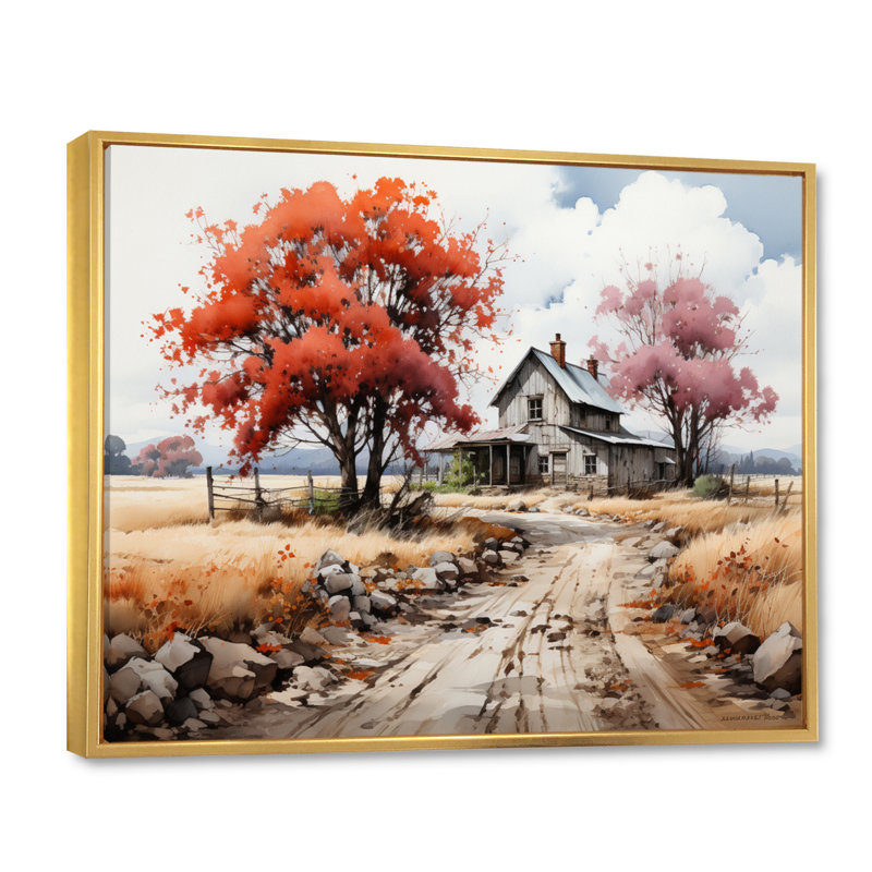 Masumah " Farmhouse Harmony ", Cadre flottant doré, H 16 po x l 32 po x P 1 po