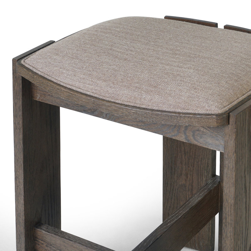 Hoven Backless Drifted Oak Bar Stool, Counter Stool (26.61" Seat Height)