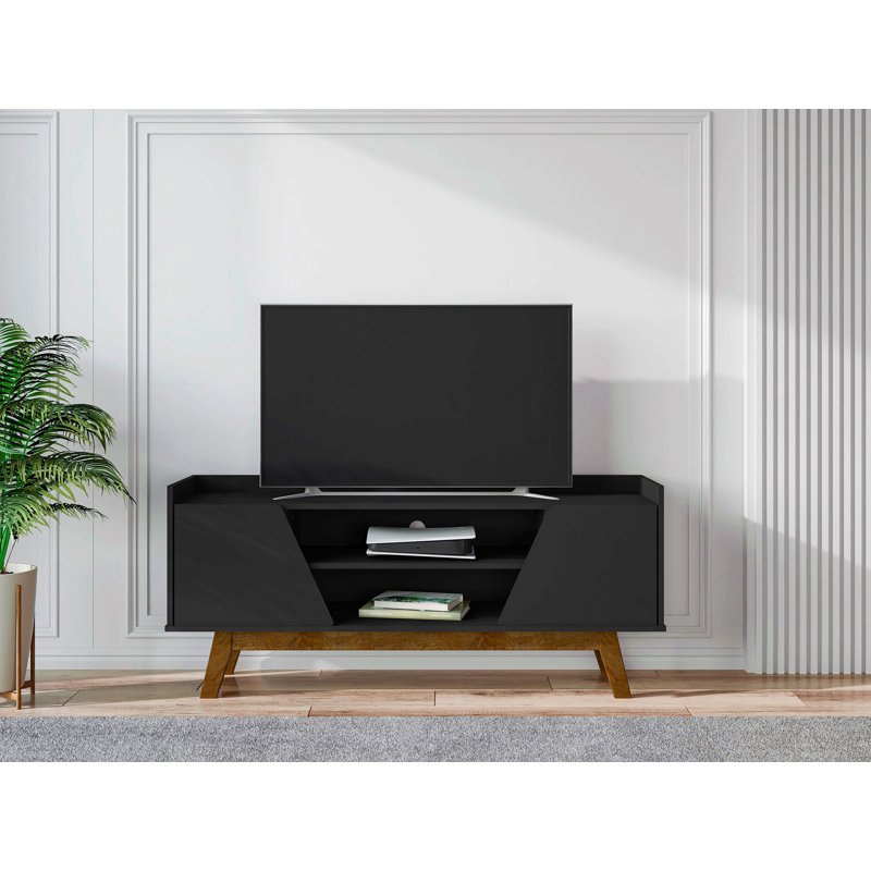 Meuble télé Marcus, Noir mat, H 23,42 po x L 53,14 po x l 14,17 po