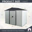 8x4 Metal Outdoor Storage Shed White And Black