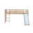 Twin Low Loft Bed with Slide, Ladder & Safety Guardrails – Rubber Wood Kids Bedroom Play Loft,Natural