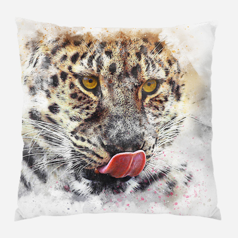 Coussin Leopard, Microsuède, Intérieur