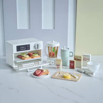 Ensemble de nourriture de jeu Teamson Kids, 27 pièces de cuisine en bois