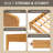 Woodmere Premium Queen Size Bed Frame with Rattan Headboard, Solid Wood Platform Bed, Tapered Solid Wood Legs, No Box Spring Needed, Mid-Century Modern Style, Easy Assembly (Honey)-1248482513-1248482515-1248482478