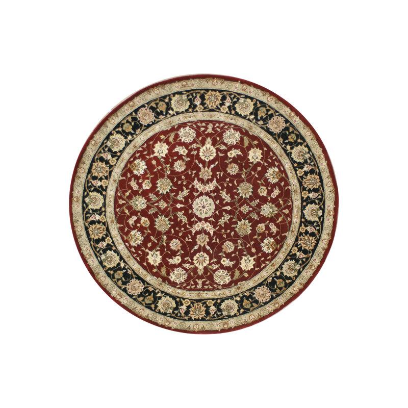 Tapis bordeaux / noir Premier, Rond 4 pi