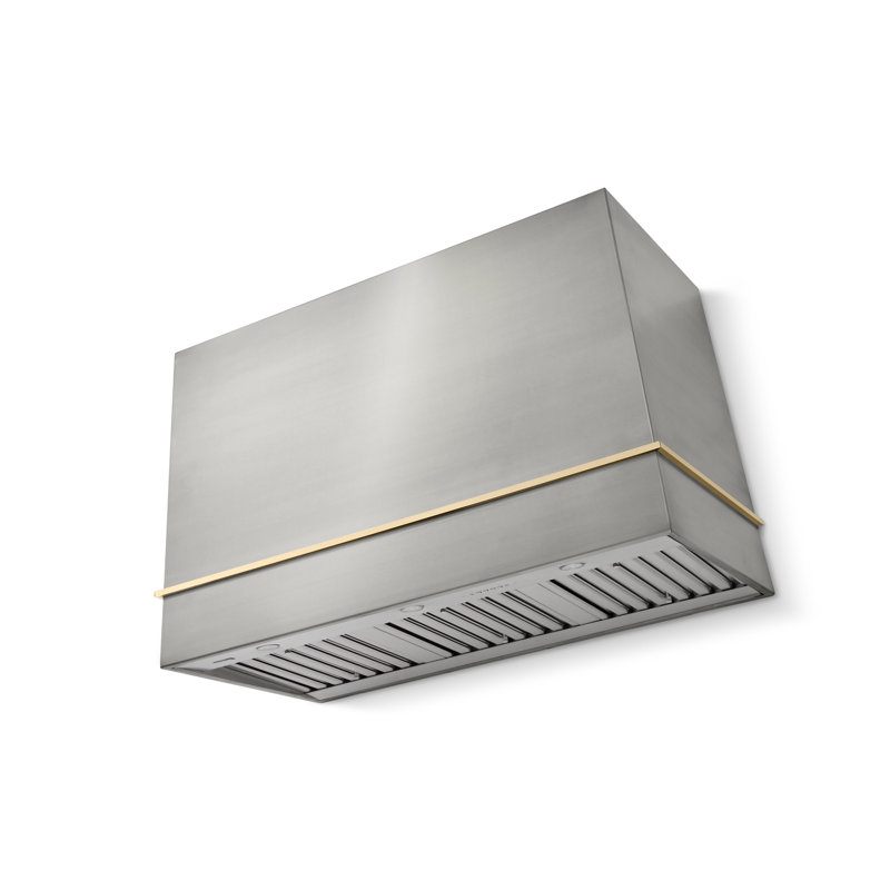 Loge Series 48" Wide x 30" High Wall Hood 1200 CFM, Stainless Steel, Polished Brass