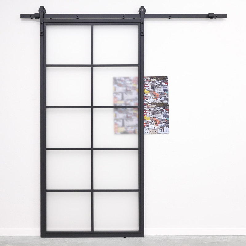 Brawley Metal Sliding Door, 210cm H x 90cm W x 3cm D