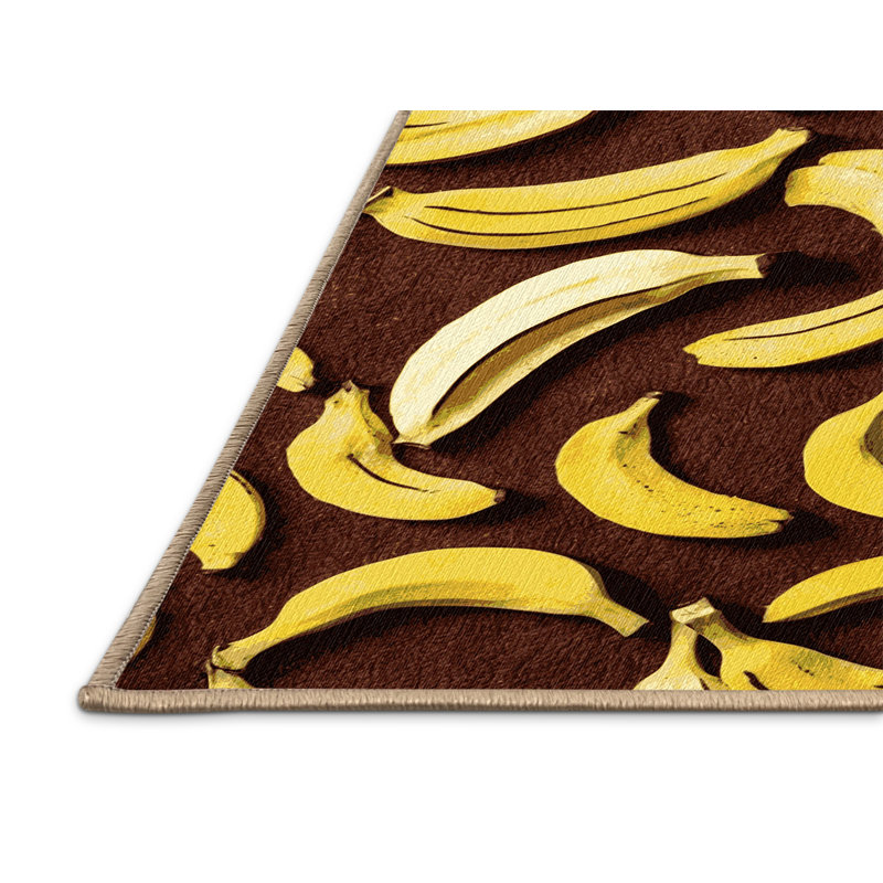 Washable Banana Fruits Area Rug, Rectangle 3' x 5'