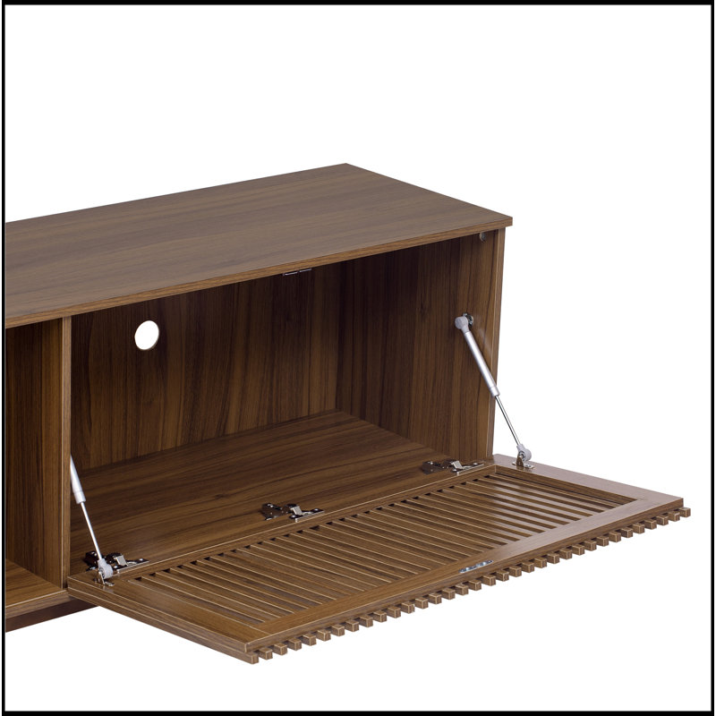 Meuble télé pour chat avec porte coulissante Mid-Century