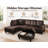 Sectional Couch Set For Living Room, 103 Inch Sectional Sofa Set With Storage Ottoman，l Shaped Modular Sofa For Living Room/apartmrnt/lounge/office(dark Brown,facing Left Chaise)-738984637