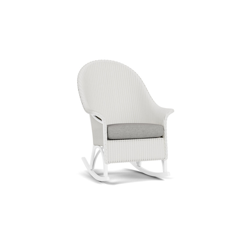 Loom Outdoor Rocker Chair, Demo Stone, Matte White