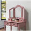 Ensemble coiffeuse et tabouret en bois Sanlo-1193539044