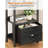 Industrial 6 Tier Storage Bookshelf with Fabric Drawer, Wood & Metal Display Shelving Unit, Tall Organizer Rack for Bedroom Living Room Home Office-1391924940
