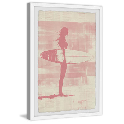 «The Pink Surfer», reproduction encadrée
