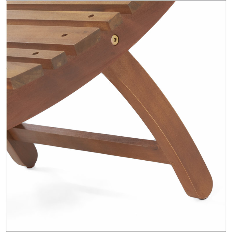 LAHAINA WOOD FOLDABLE CHAISE LOUNGE, Brown