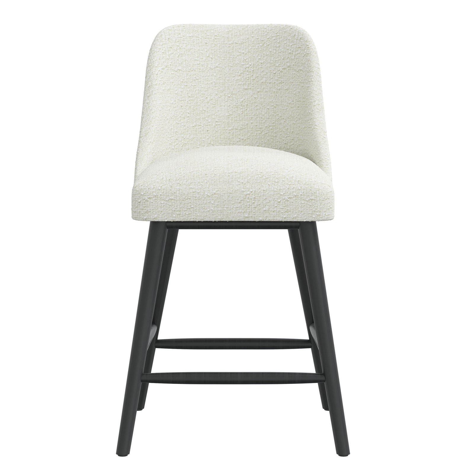 Gallie Mid-Century Modern Stool, Counter Stool (27” Seat Height), Black, White