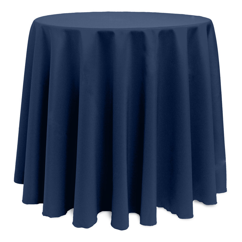 Solid Color Round Tablecloth, 10, Midnight