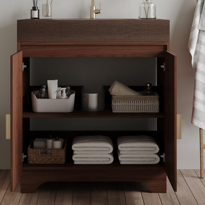 Meuble-lavabo moderne avec comptoir en pierre frittée