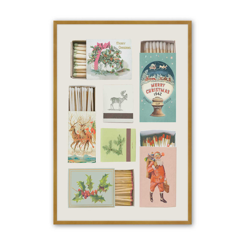 «Merry Matchboxes II» par Victoria Barnes, reproduction d'art, H 30 po x l 20 po, Impression sur cadre ouvert sans papier mat