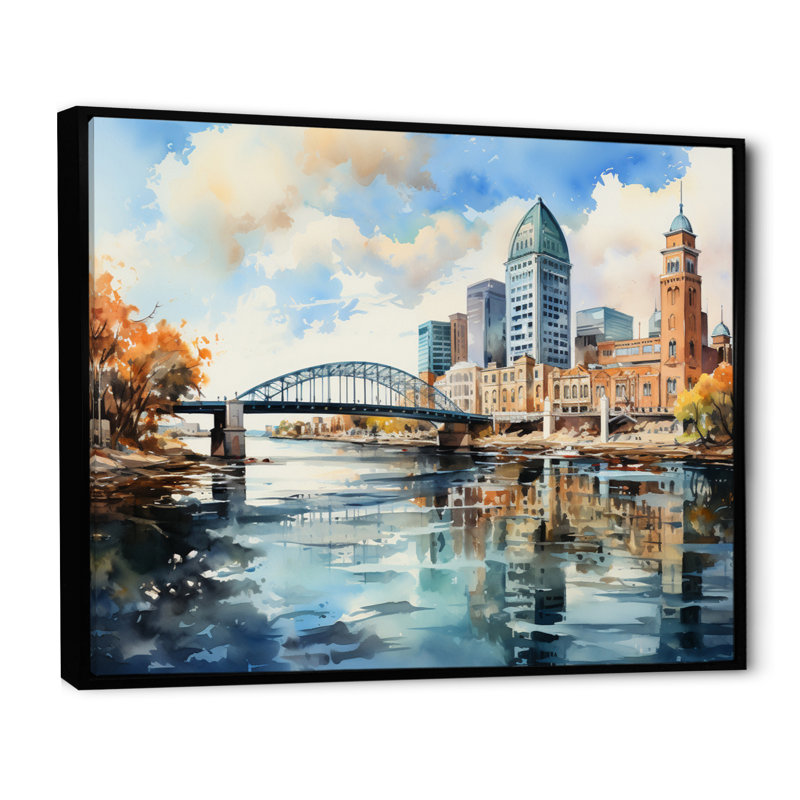 Jacksonville Bay Florida VI, reproduction d'art sur toile, H 30 po x l 40 po x P 1,5 po, Cadre flottant noir