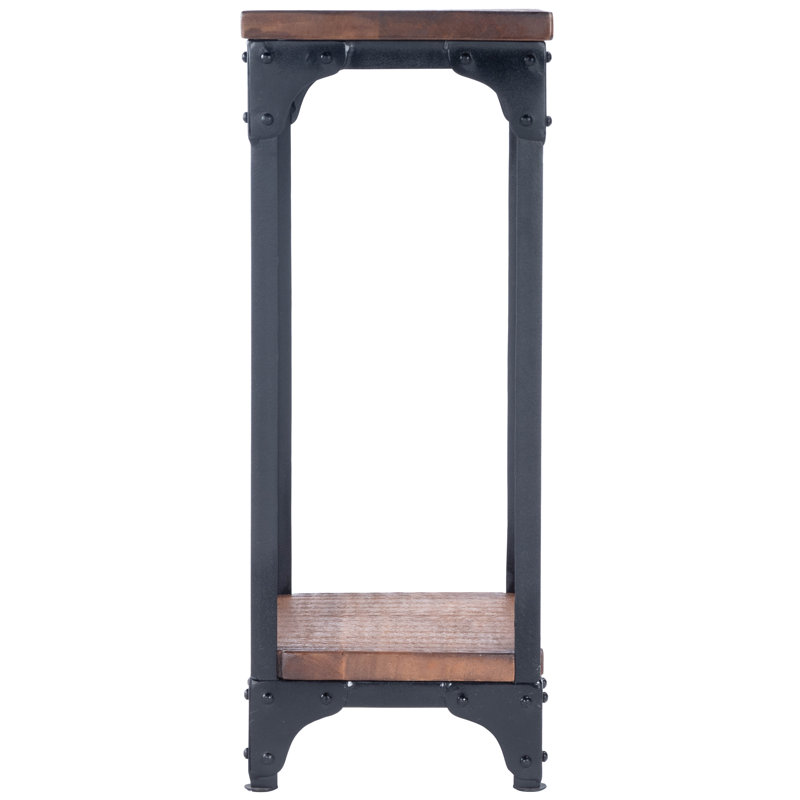 Grimsley Wood & Iron Pedestal Stand, Dark Brown