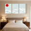 Nautique et plage, vague japonaise et soleil rouge, ensemble de 3 impressions sur toile-390727078