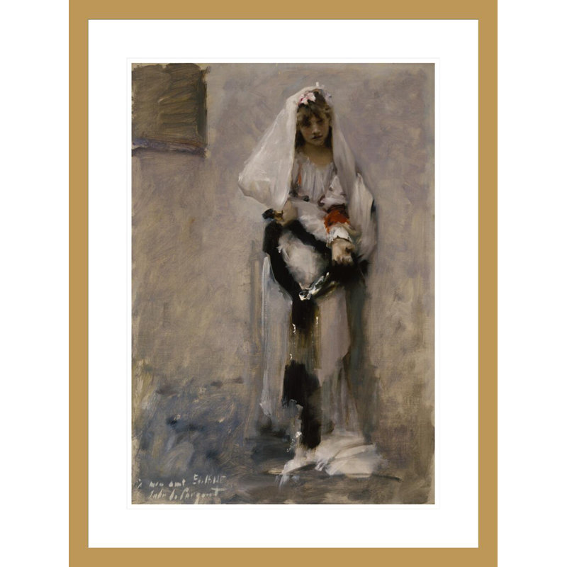 A Parisian Beggar Girl by John Singer Sargent -Framed Giclee Print, 29.5" H x 22.3" W