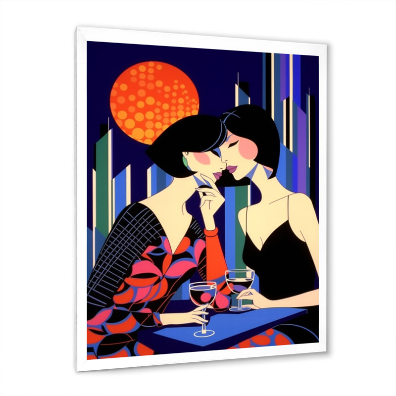 Pop Art Night Life Divas, Cadre photo blanc, H 20 po x l 12 po x P 1 po