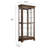 Traditional Sliding Door Curio With Glass Shelves And LED Light