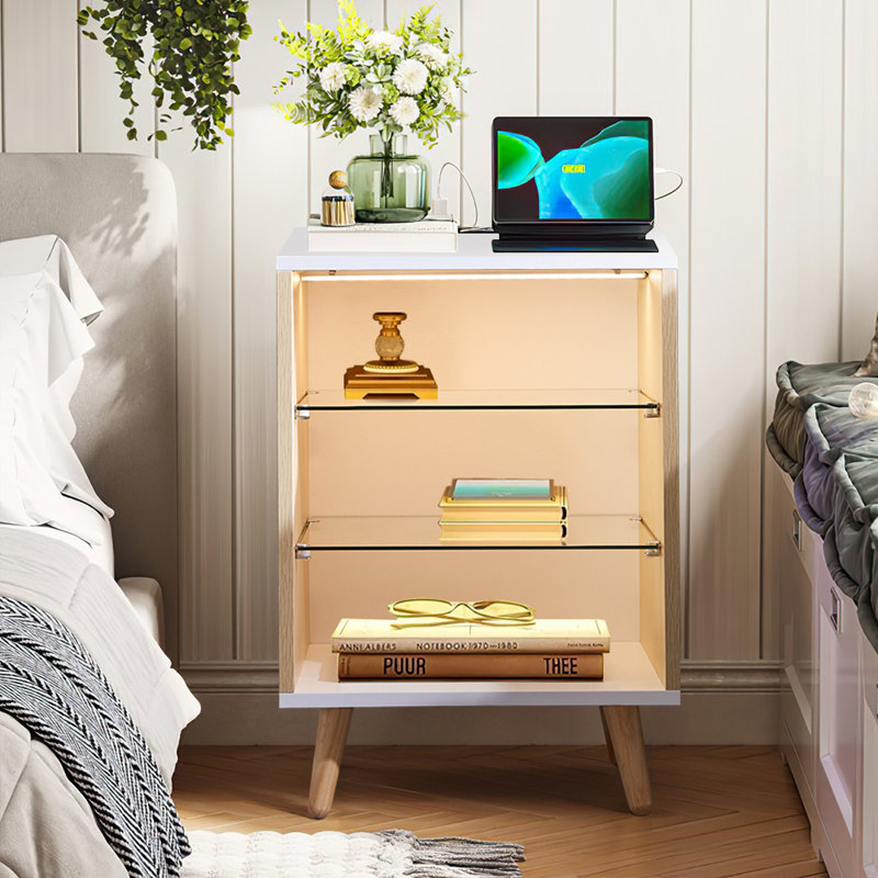 Mitsuye 15.7'' W Nightstand, White