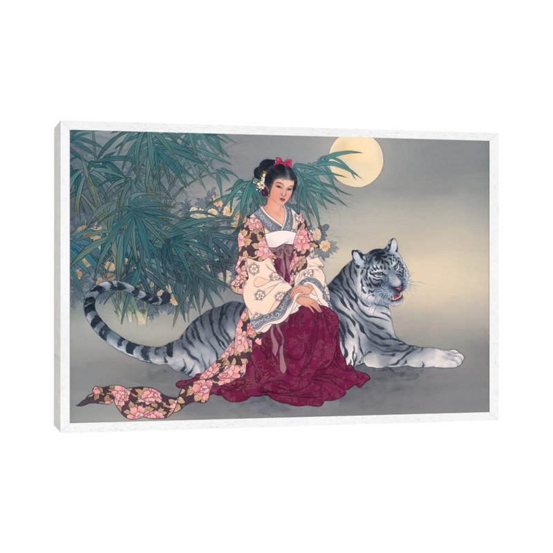 Spiritual Journey - Painting on Canvas, 66.04 cm H x 45.72 cm W, White Framed