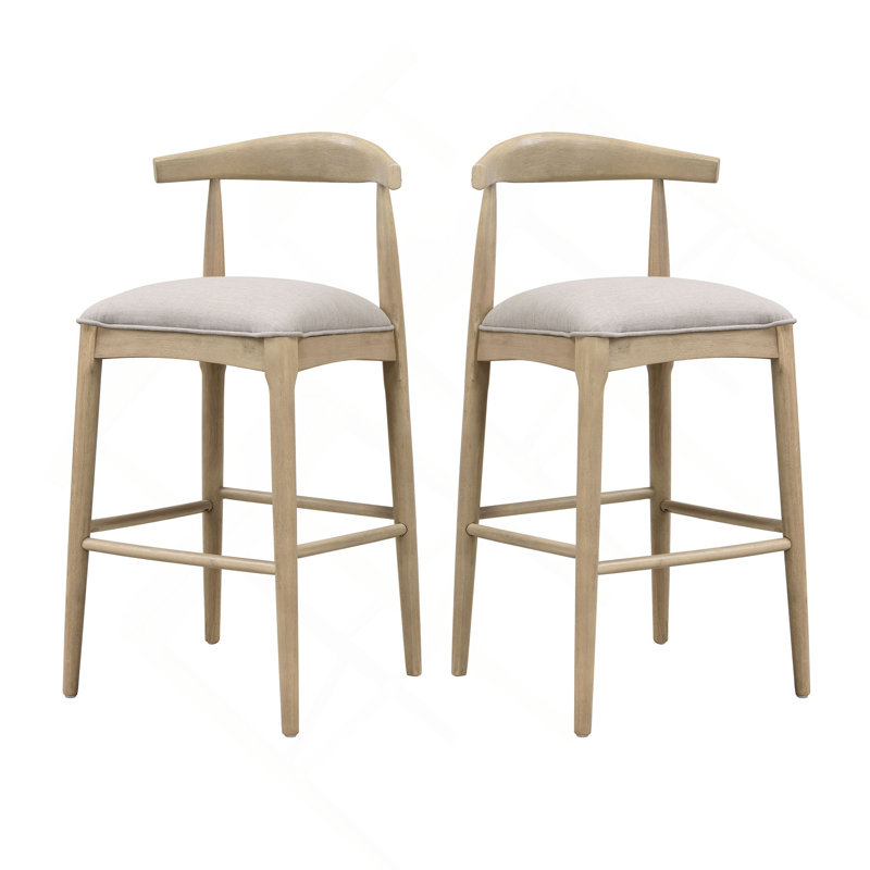 TABOURET EN TISSU (ENSEMBLE DE 2), Gris, Naturel