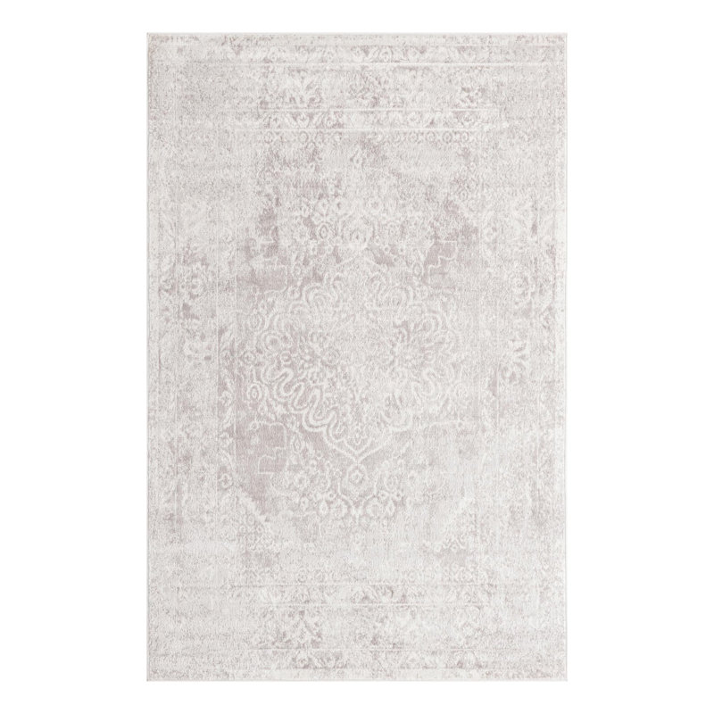 Tapis oriental gris / ivoire Dayton, Rectangle 6 pi 1 po x 9 pi