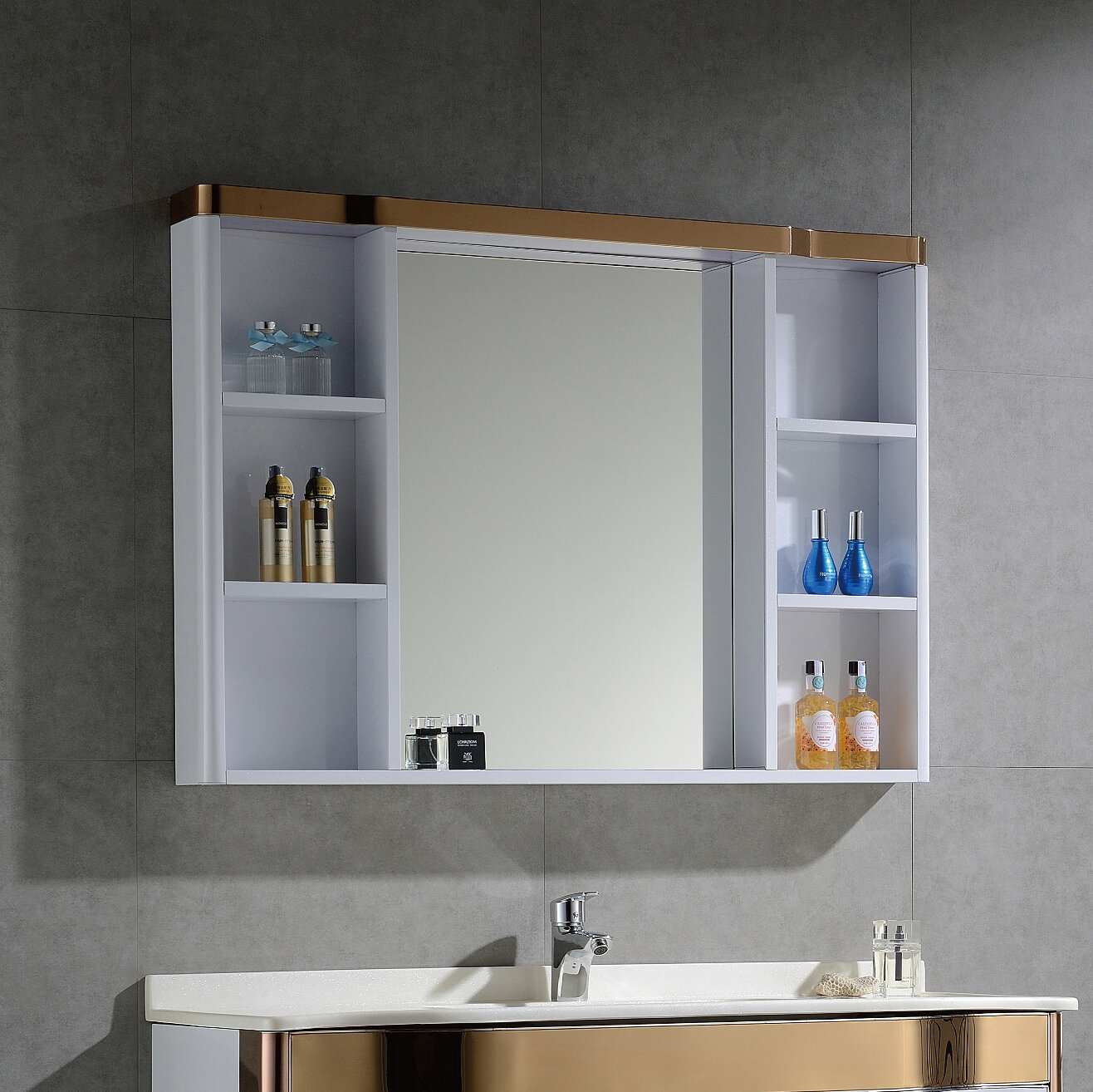 Stainless Steel Wall Mounted Medicine Cabinet w/ Mirror 21.75 x 1