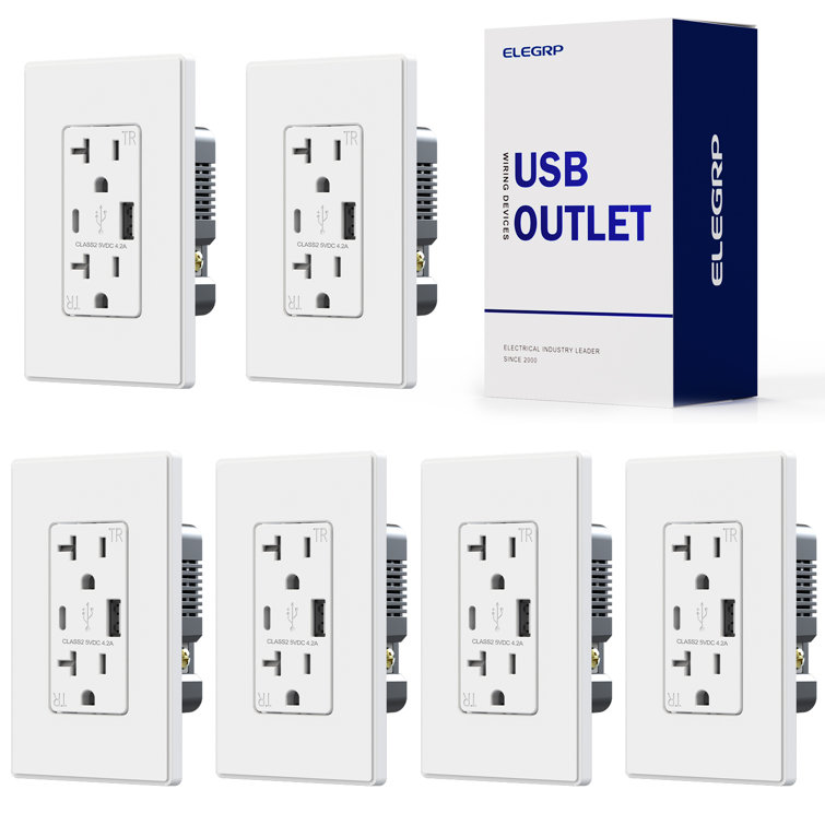 20 Tamper Resistant Duplex Outlet with USB Port