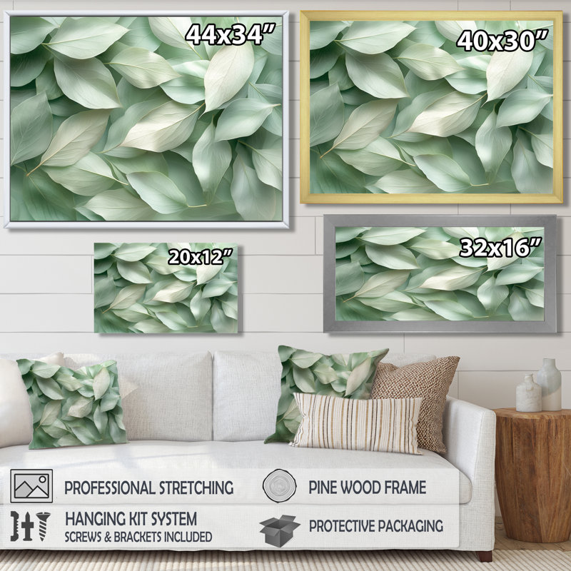 Feuilles de jade monochromes monochromes II - feuilles, décoration murale, Reproduction encadrée d'une seule photo sans pass