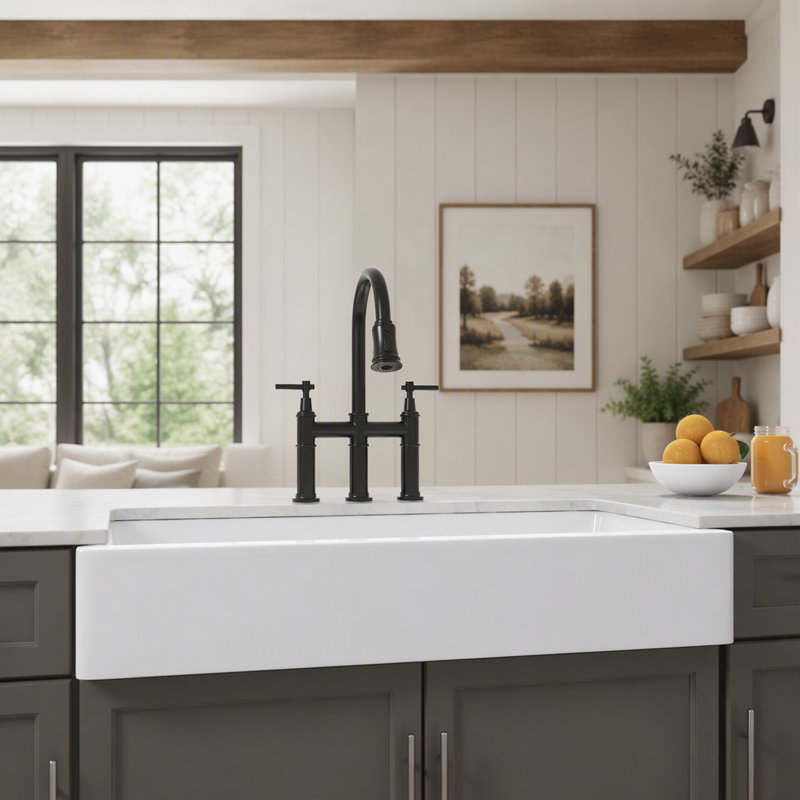 Durable Farmhouse Apron Front Kitchen Sink with Deep Bowl Design for Superior Stain Resistance and Easy Cleaning