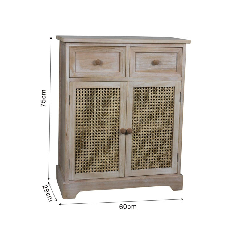 Aagot Fully Assembled Solid Wood 2 Door Cabinet