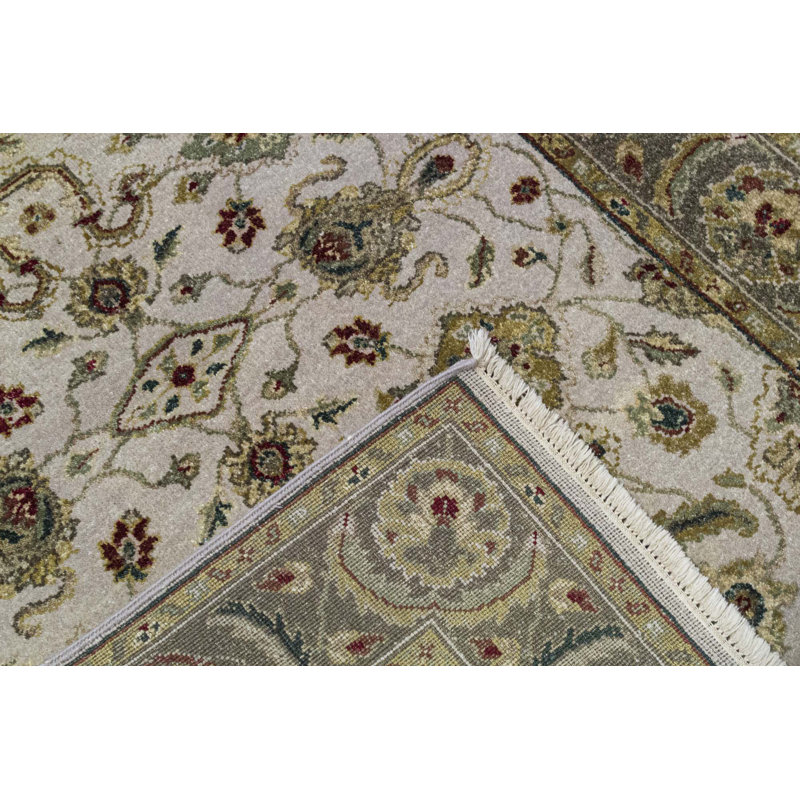Tapis ivoire et brun noué à la main de haute qualité