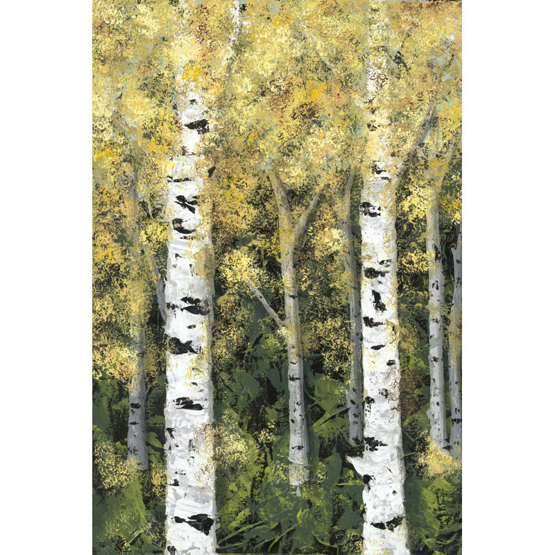 Birch Treeline I by Jade Reynolds - Painting Print, 122cm H x 81cm W, Wrapped Canvas