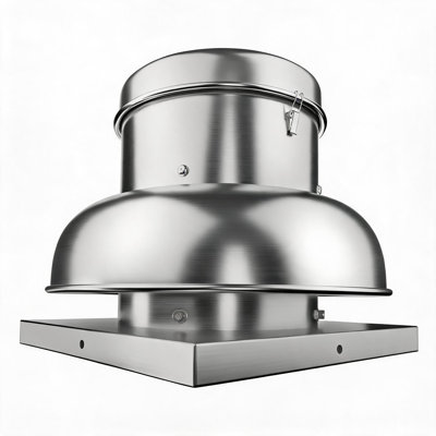 Ventilateur d'extraction de toiture haute capacité Enjyam 2400 CFM, centrifuge, à entraînement direct, en acier inoxydable, robuste et résistant aux intempéries. Ventilation industrielle pour usines, restaurants, entrepôts et garages.