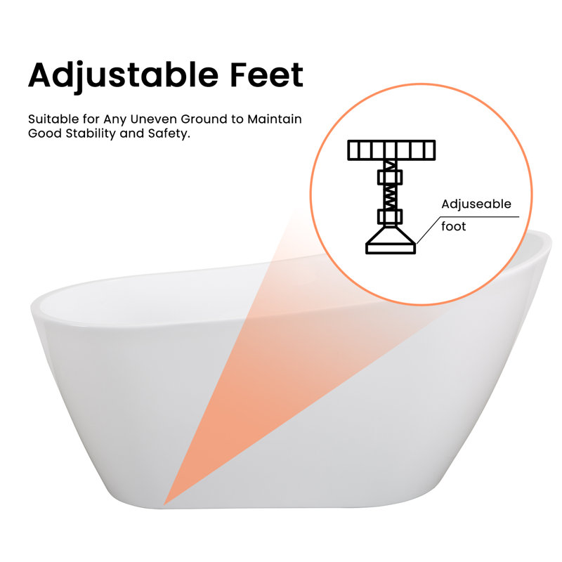Maryline 80 mm W Freestanding Acrylic Bath