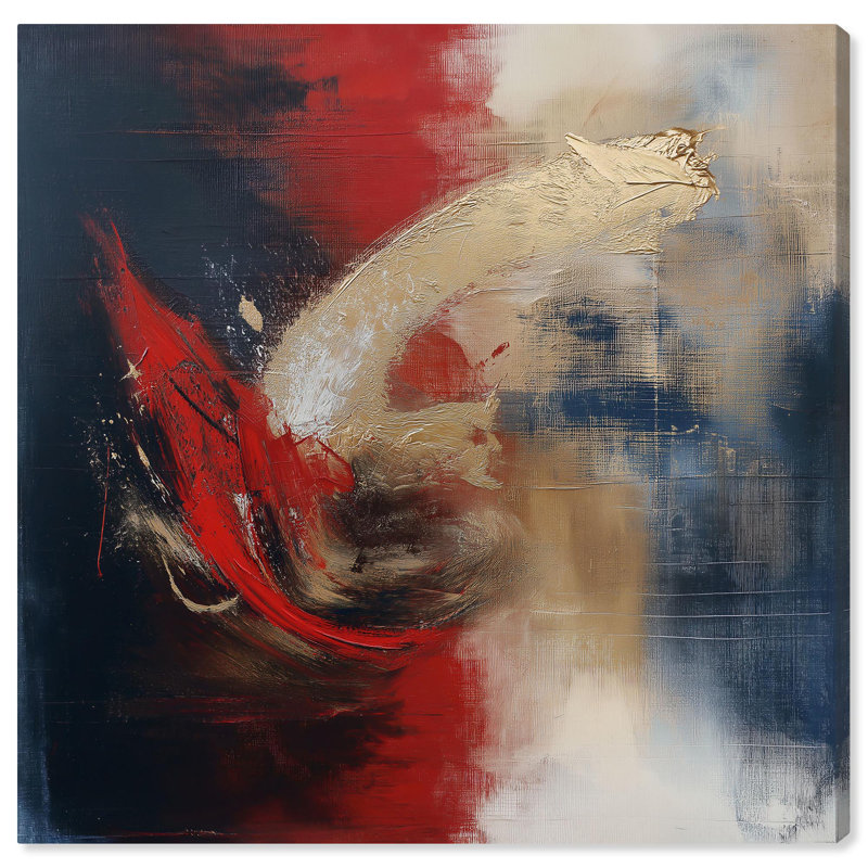 Art Remedy abstrait avec toile dorée, H 24 po x l 24 po, Toile tendue