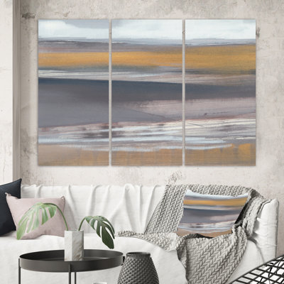 « misty gray beach », reproduction d’image multi-pièces sur toile