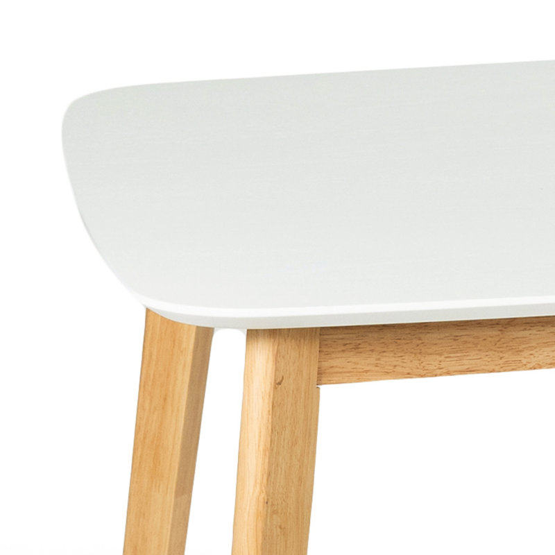 Ensemble de salle à manger moderne 59 "avec plateau rectangulaire en chêne blanc et 4 chaises de salle à manger rembourrées