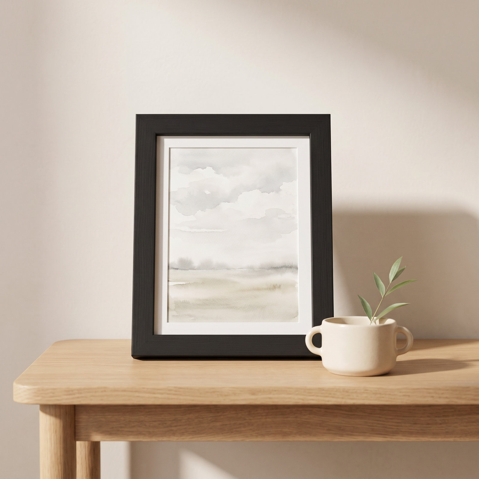 Capullo Wood Matte Picture Frame with Mat, Black, 4" x 6"